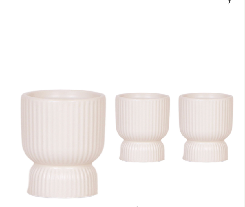 Diabolo Pot Travertine Ceramic Planter – 12cm Decorative Plant Pot