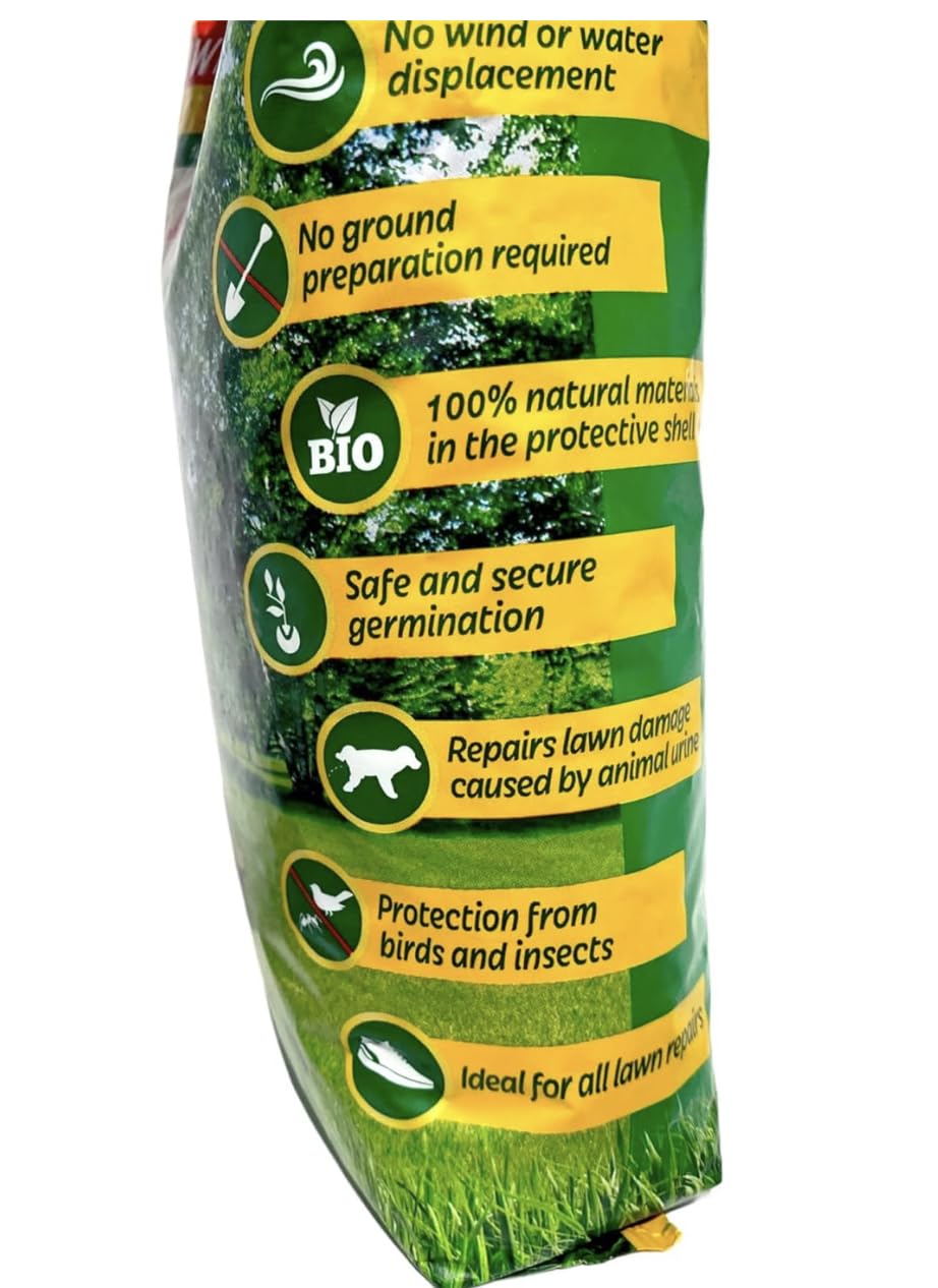 Lawn Patch Repair Coated Grass Seeds  Premium Hard Wearing Shade/Sun (0.85 KG)